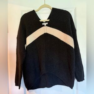 Boutique Black and Cream V-Neck Sweater